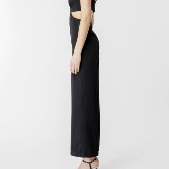 BARDOT CUT OUT SLIT PANTSUIT IN BLACK - Picture 3 of 7